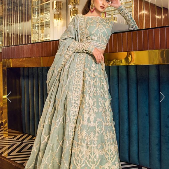 Asim Jofa Designer 3 pc Pakistani maxi dress - Picture 4 of 6